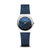 Bering Damenuhr mit blauem Zifferblatt, Milanaise-Armband und rundem Saphirglas