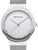 Damenarmbanduhr mit silberfarbenem Zifferblatt, Milanaise-Armband und runden Indexen