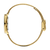 Goldfarbene Damenarmbanduhr am Rand mit Milanaiseband und Gliederarmband