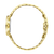 Damenuhr-Seitenansicht: goldfarbenes Gehäuse und Metallgliederarmband