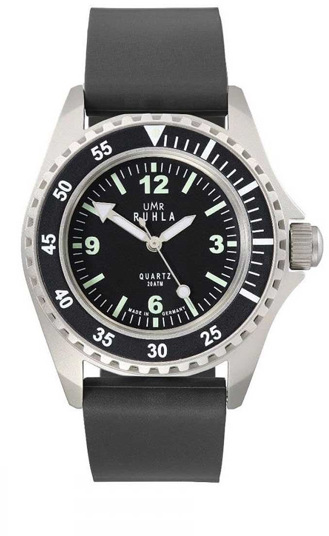 Montre enfant avec cadran noir, bracelet en silicone noir et boîtier argenté