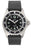 Montre enfant avec cadran noir, bracelet en silicone noir et boîtier argenté