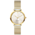 Bicolor-Damenuhr mit Mineralglas, silbernem Ziffernblatt und schlichtem Design