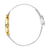 Bicolor-Damenuhr in Seitenansicht mit Metallarmband und Schließe