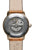 Bracelet de montre pour homme, fond de boîtier gravé, bracelet en cuir marron et couronne de remontoir