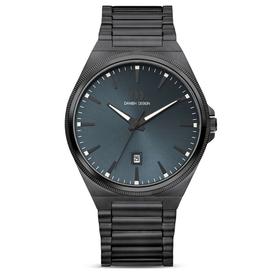 Danish Design DKx Pro Herrenuhr mit dunklem Zifferblatt, Datumsanzeige und Metallarmband