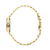 Damenuhr Ansicht von der Seite: goldfarbenes Gehäuse mit Metallarmband