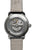 Herrenuhr mit Sichtboden, silbernem Gehäuse und beigem Lederband, Automatikwerk
