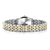Damenuhr mit bicolor Edelstahl-Gliederarmband und ovalem silbernem Gehäuse