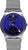Montre pour homme avec bracelet en maille argentée et cadran bleu, trois aiguilles