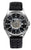 Montre bracelet pour homme avec boîtier argenté, cadran noir et bracelet en cuir noir, date 28