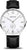 Montre homme avec cadran blanc et bracelet en cuir noir