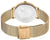 Fond de montre pour femme avec détail de carte du monde et bracelet milanais doré