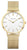 Montre pour femme avec cadran blanc et bracelet milanais doré
