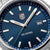 Herrenarmbanduhr blaues Zifferblatt mit Luminox-Logo, langen Indexen und Datumsfenster