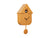 Horloge murale Karlsson design maison de coucou, ocre, avec pendule et aiguilles.