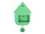 Horloge murale verte pour la maison avec dos ouvert, points de fixation et pendule