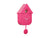 Horloge murale style coucou, design maison rose avec pendule