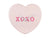 Horloge murale en forme de cœur rose doux avec affichage XOXO et aiguilles
