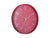 Horloge murale rouge avec chiffres blancs, forme ronde et aiguilles claires