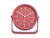 Réveil de table rouge blush avec boîtier rond, aiguilles des minutes et des heures