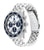 Tommy Hilfiger Herrenuhr mit Edelstahlgehäuse und -armband, blaues Zifferblatt seitlich