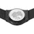 Herrenarmbanduhr-Rückseite mit Lasergravur, schwarzem Gehäuse und Mesh-Armband