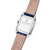 Herren-Quarzuhr mit blauem Lederarmband, silbernes Gehäuse mit FESTINA-Schrift