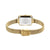 Bering Damenuhr mit milanisiertem Metallarmband, goldfarbenem Gehäuse und Schließe
