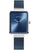 Damen-Armbanduhr mit blauem Zifferblatt und Milanaise-Armband, schlankes eckiges Gehäuse