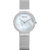 Bering Damenuhr mit Perlmuttzifferblatt, Strasslünette und Milanaise-Armband