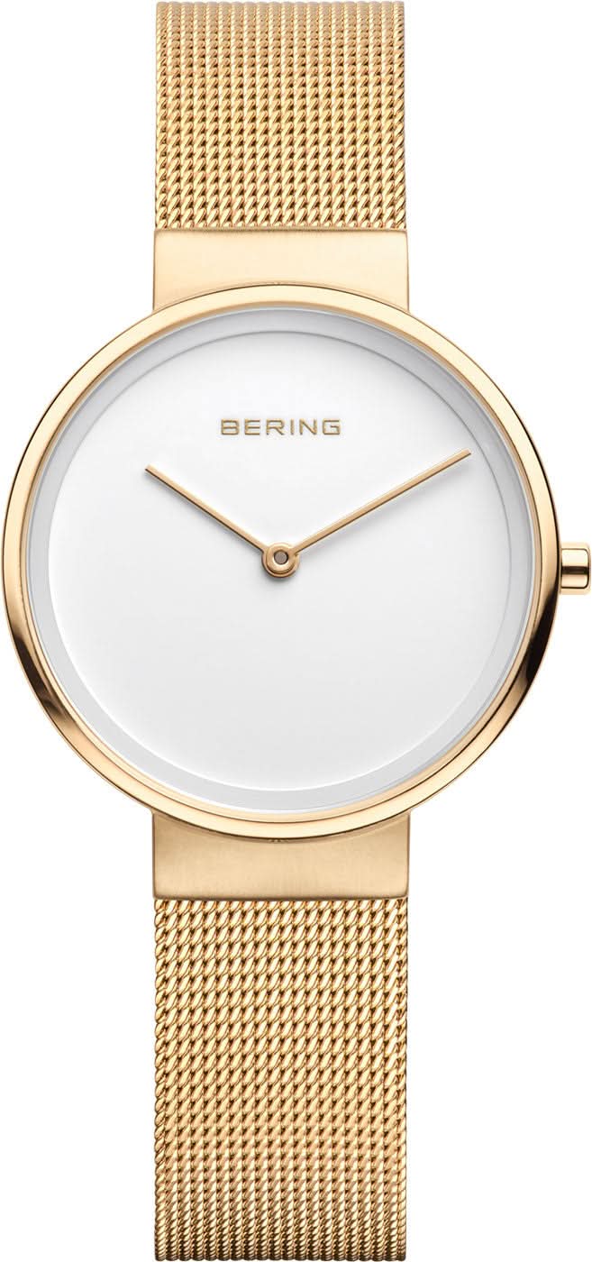Bering Classic 14531-334 Montre pour femme • Verre saphir résistant aux rayures • Bracelet milanais fin