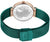 Montre Bering pour femme avec bracelet milanais vert et boucle ardillon, boîtier couleur or rose.