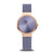 Damenuhr mit blauem Mesh-Armband, dunkelblauem Zifferblatt und roségoldfarbener Lünette