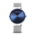 Bering Armbanduhr mit blauem Zifferblatt, silbernem Milanaise-Armband und Saphirglas