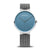 Unisex-Armbanduhr mit blauem Zifferblatt und silbernem Milanaise-Armband