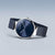 Montre pour homme avec cadran bleu, boîtier en acier inoxydable et bracelet milanais bleu foncé