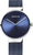 Montre homme avec cadran bleu et bracelet milanais bleu foncé, boîtier en acier inoxydable