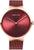 Montre Bering : boîtier couleur or rose, cadran bordeaux, bracelet milanais.