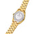Rückseite der Festina-Herrenuhr mit Gehäuseboden-Logo und goldenem Metallarmband