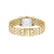 Goldene BOSS Damenarmbanduhr mit rechteckigem Zifferblatt und Metallgliederarmband