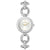 Damenarmbanduhr mit silbernem Edelstahl-Gliederarmband und rundem Mineralglas-Zifferblatt