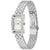 BOSS Armbanduhr mit rechteckigem silber Zifferblatt, goldenen Zeigern, Metallarmband