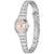 BOSS Damenarmbanduhr mit silbernem Metallarmband und rundem rosafarbenem Zifferblatt