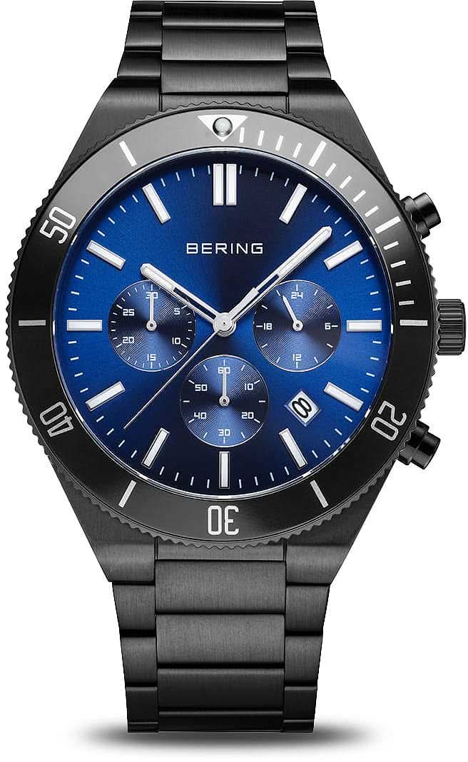 Bering Classic 15043-727 Montre Homme • Verre Saphir Anti-rayures • Cadran Bleu Sunray