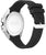 Montre homme avec bracelet en silicone noir, boîtier en métal et fond gravé