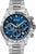 Bracelet de montre pour homme avec cadran bleu et chronographe, bracelet en acier inoxydable bicolore