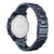 BOSS Hero Sport Chronograph Seitenansicht mit blauem Metallarmband und Gehäuse