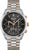 Bracelet de montre pour homme avec cadran noir, chronographe, lunette tachymètre, acier inoxydable doré