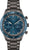Montre homme avec cadran bleu et bracelet en acier inoxydable anthracite